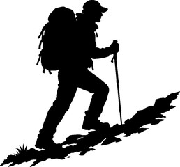 Fototapeta premium Hiking Adventure Silhouette