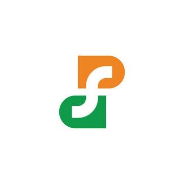 letter f simple colorful abstract logo vector