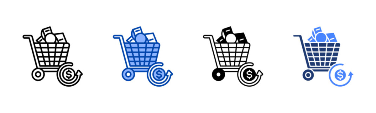 Consumer Recovery  Icon with Style Variations