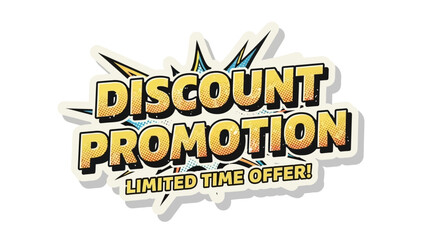 Fototapeta premium Dynamic discount promotion graphic with an explosive comic burst design, perfect for attracting customers to limited-time sales and special offers