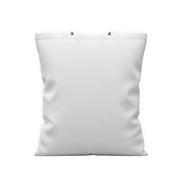 White tote bag mockup isolated on transparent background blank canvas pouch.