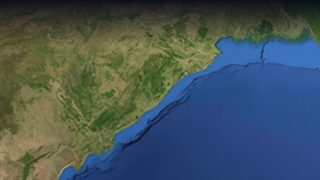 Animated Flight Path from Mumbai India to Sydney Australia Over Earth