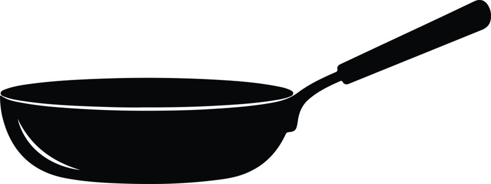Silhouette vector of a frying pan on white background design