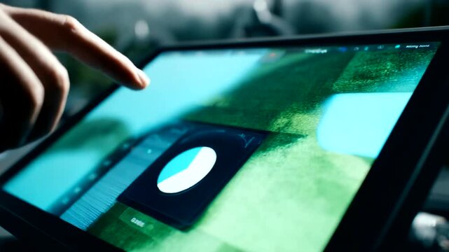 User interacting with advanced touchscreen interface
