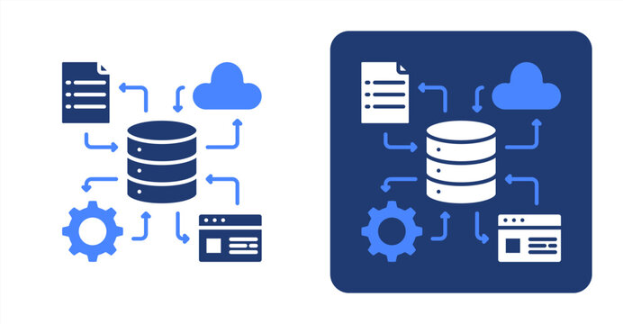 Data Flow icon, with contrast background.