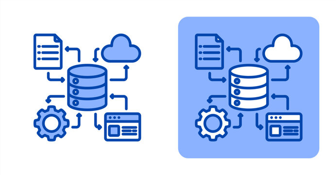 Data Flow icon, with contrast background.