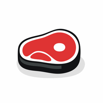 Stylized illustration of a raw steak