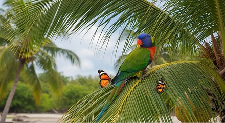 Obraz premium colorful parrot in the jungle