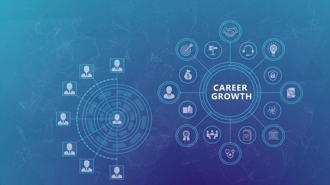Career Growth Animation Featuring Smart Workforce Planning and Connected Professional Development Analytics