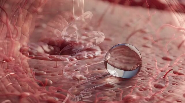  Human Sweat Gland Thermoregulation Sweat Production Skin Pore Medical Anatomy Dermatology 3D Stock Video