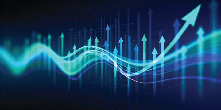 An ecg graph on a blue and black background displays a heartbeat pulse line wave, representing a medical ekg cardiogram chart for monitoring health rate in a hospital