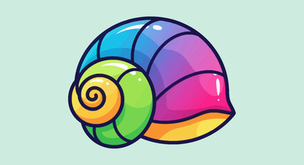 Colorful cartoon snail shell closeup. © Ajji