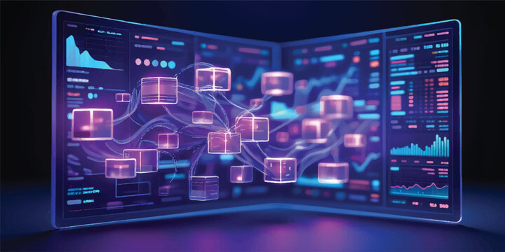 A global business network concept displaying data and a world map on a digital tablet pc screen for market communication