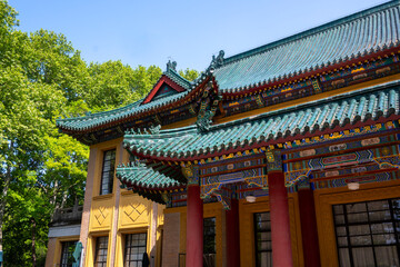Fototapeta premium Meiling Palace in the Zhongshan Scenic Area, a landmark tourist attraction in Nanjing, Jiangsu, China
