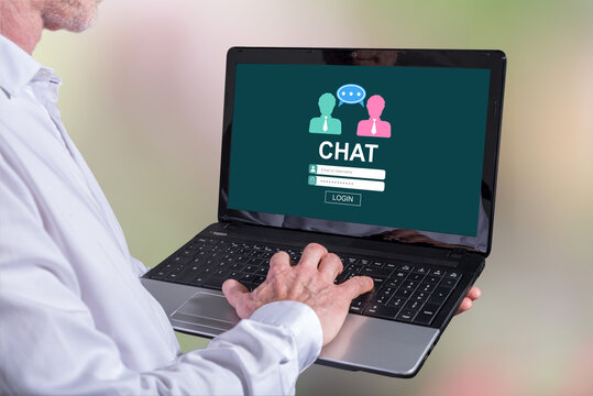 Chat concept on a laptop
