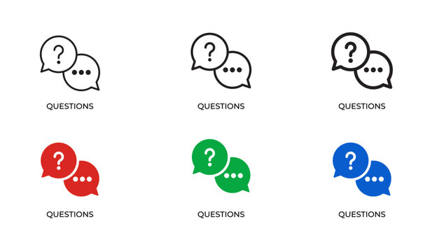 FAQ and Help Center Line Icon Set for Customer Support, Questions, Knowledge Base and Information Assistance Outline Vector Collection