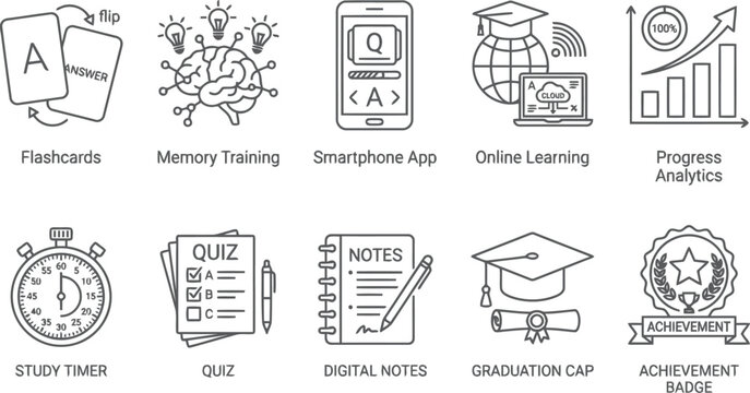 Education and Learning Icons Set