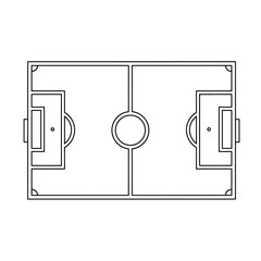 Soccer Field Outline Icon, Top View - Simple Vector Illustration © tempe