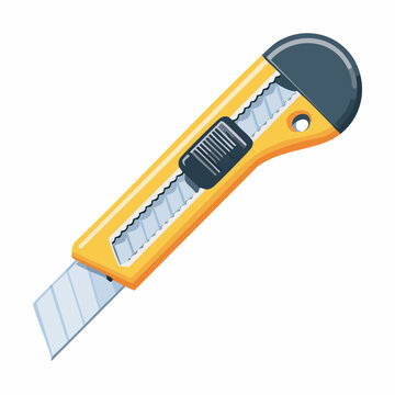 Yellow Utility Knife with Retractable Blade