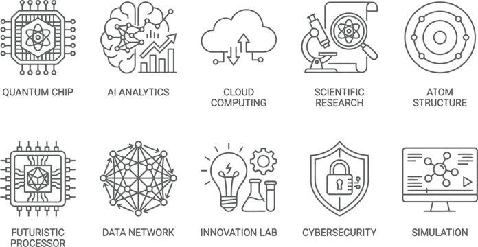 Technology and science icon set