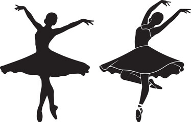 Ballerina silhouette vector set © Kiran