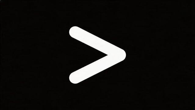 White arrow pointing right on black background, simple geometric shape, minimalist design, directional symbol, navigation icon, clean vector graphic.