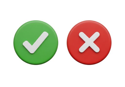 Checkmark and cross button icons