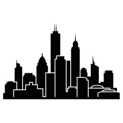 Obraz premium Modern City Skyline Silhouette Vector Graphic