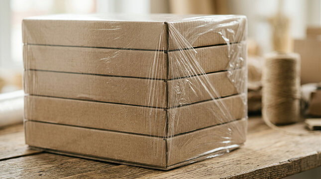 Biodegradable Plant-Based Stretch Film Wrapping Cardboard Boxes