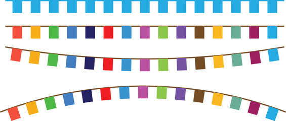 Obraz premium Colorful party banners on transparent background vector illustration