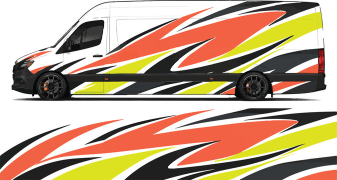 Colorful Vehicle Graphic Design Pattern.