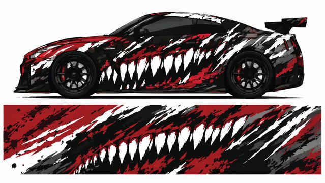 Racing Car with Shark Teeth Design.