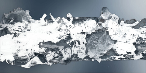 Abstract grunge background with copy space featuring a frozen winter mountain landscape of snow, ice, and cold arctic peaks under a cloudy sky © ZINGGALALA HOHO