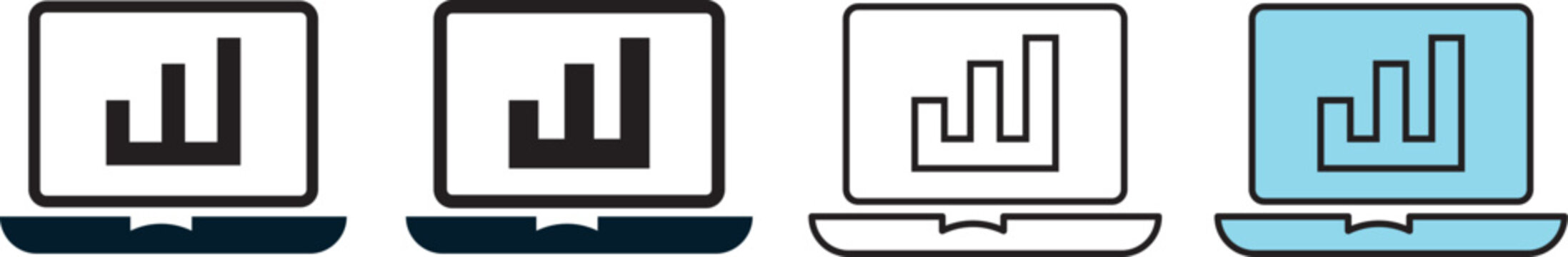 Modern presentation screen symbols for educational and corporate apps, including clean graphic layout buttons