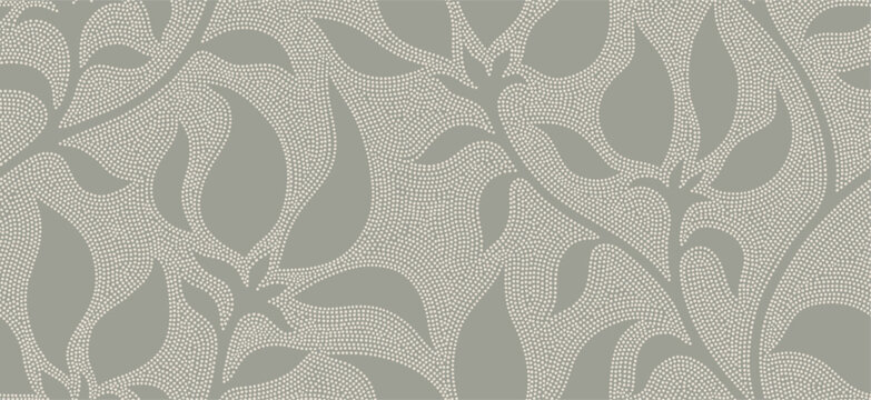 Abstract floral seamless pattern background with dot style.