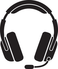 Obraz premium Headset with microphone icon microphone headphone communication