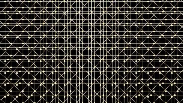 Yellow Geometric Line Animation on Black Background Seamless Loop Motion Graphic