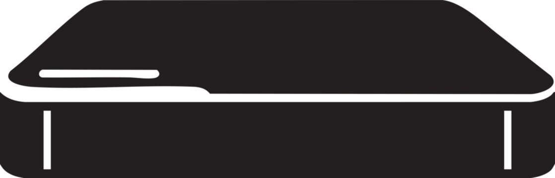 External hard drive storage icon with external technology silhouette