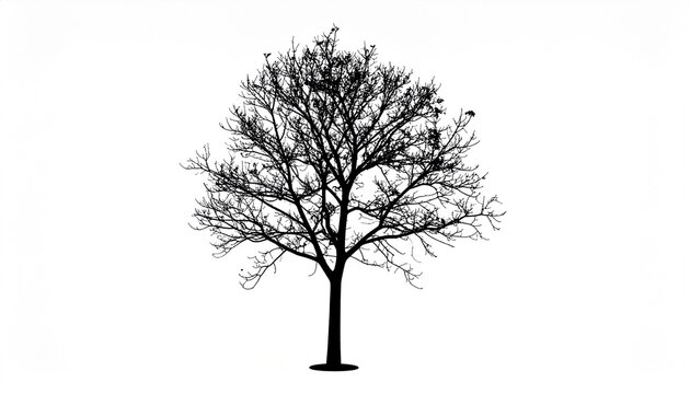 Black leafless tree silhouette