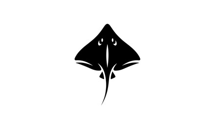 Black Stingray Silhouette on White Background, Vector Illustration © Varel