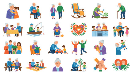 Fototapeta premium Generations of Joy Happy Grandparents Spending Quality Time with Grandchildren Engaging in Various Activities Together