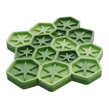 Green Hexagonal Star-Shaped Ice Cube Trays