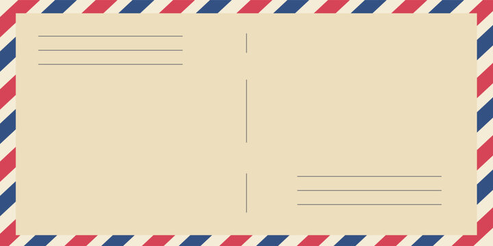Postal background. Inserts for the letter. Vector illustration