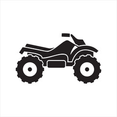 Naklejka premium ATV Quad Bike Offroad Icon on white background or silhouette vector 