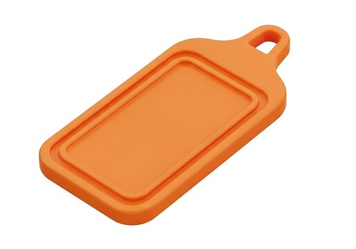 Orange plastic baking dish with handle