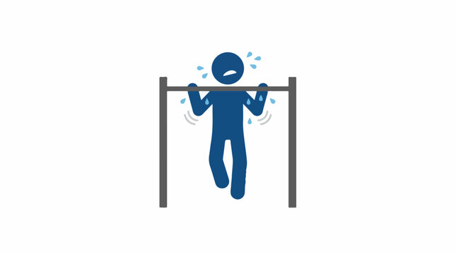 Person performing pull up exercise on bar