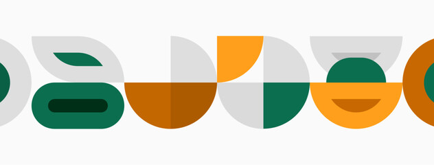 Fototapeta premium Abstract graphic design featuring colorful overlapping shapes forming text. Minimalist style, modern aesthetic, simple composition.