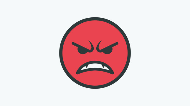 Furious Red Face Emoji with Angry Expression and Bared Teeth