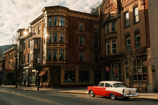 Vintage car in Jim Thorpe, Pennsylvania