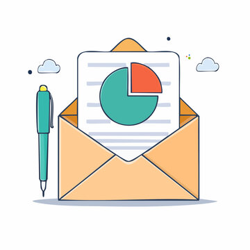 Email with Pie Chart and Pen
